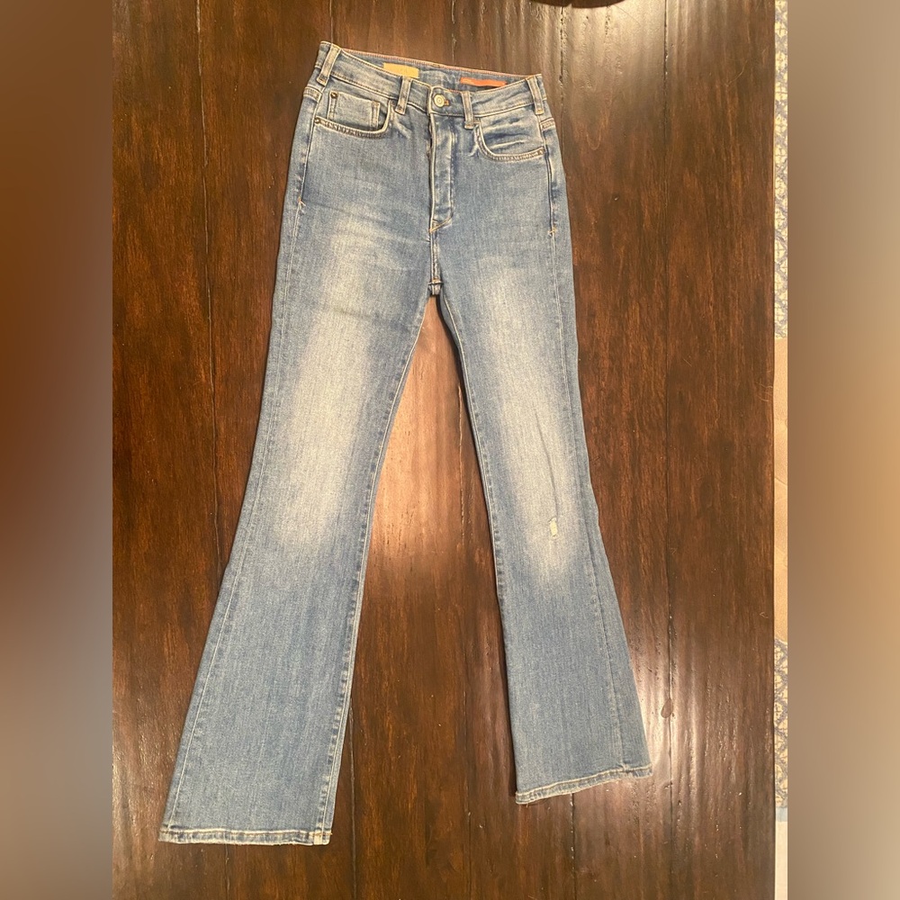 Pilcro Women’s flare jeans button fly fitted size 25 Women's Jeans stretch